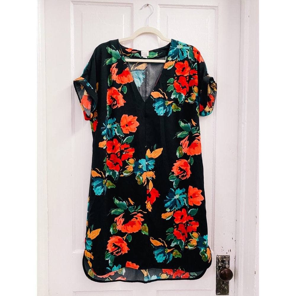 Floral dress with bold flowers